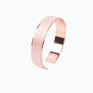 Light Pink Silk Bracelet - Rose gold