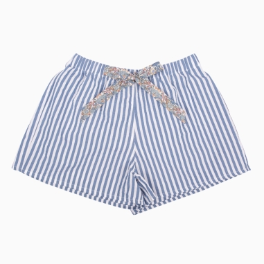 Blue Stripes Seersucker Pyjama Shorts