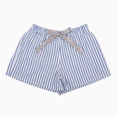 Pyjama Short Seersucker Rayures bleu