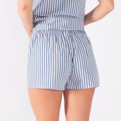 Pyjama Short Seersucker Rayures bleu