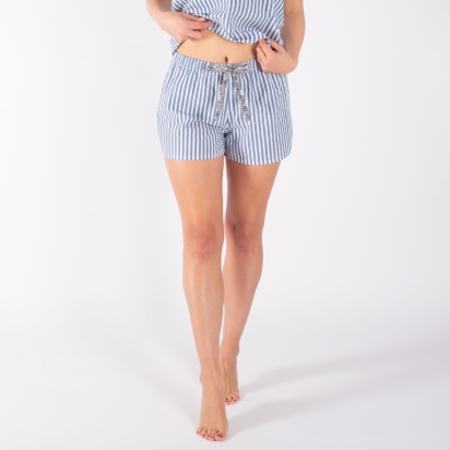 Pyjama Short Seersucker Rayures bleu