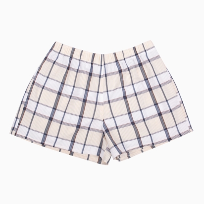 Beige Tiles Seersucker Pyjama Shorts