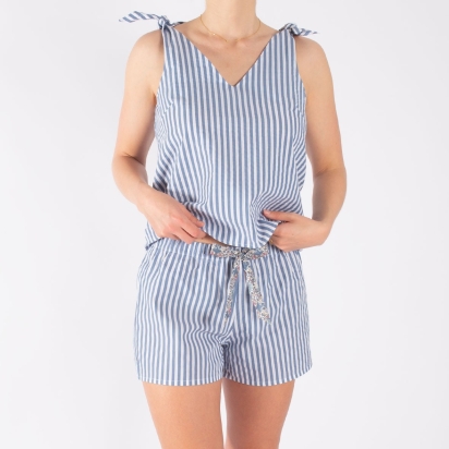 Débardeur Seersucker Rayures bleu 2