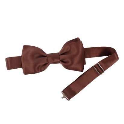 Chocolate Silk Bow Tie