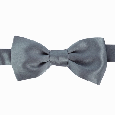 Grey Silk bow tie