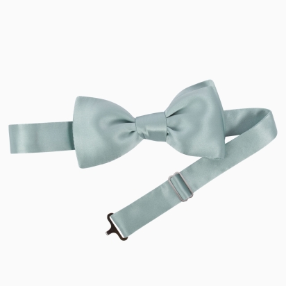 Noeud papillon Soie vert d'eau 2