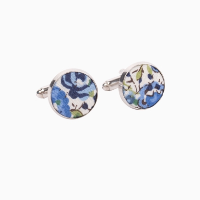 Boutons de manchette Liberty Emma bleu/olive 2