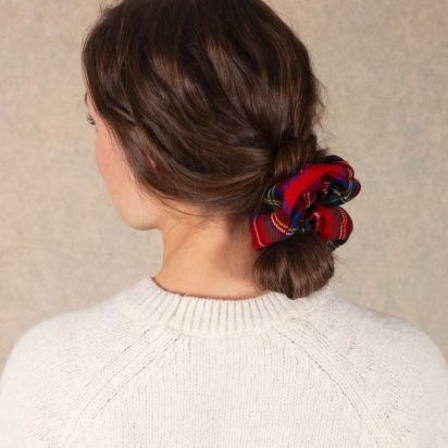 Dickson Tartan Wool Scrunchie - Red