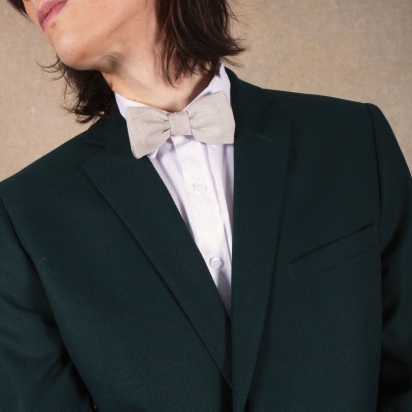 Natural textured Linen Bow Tie 2