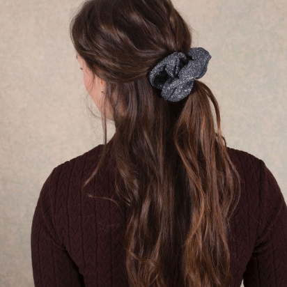 Silver Glitter Scrunchie 2