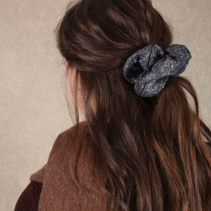Silver Glitter Scrunchie