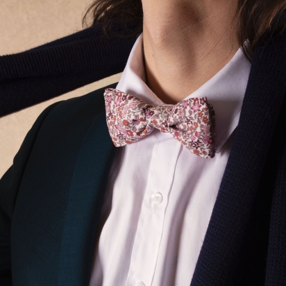 Noeud Papillon Liberty Ava bordeaux rose