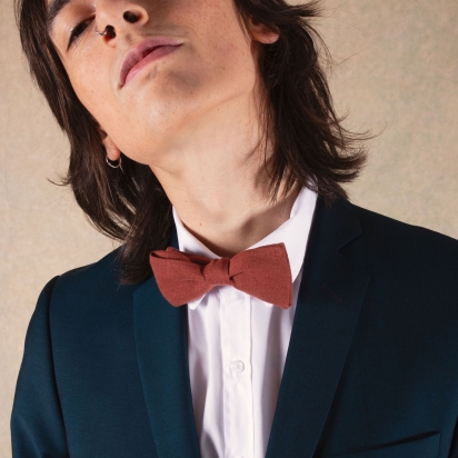 Brick Linen Bow Tie 2