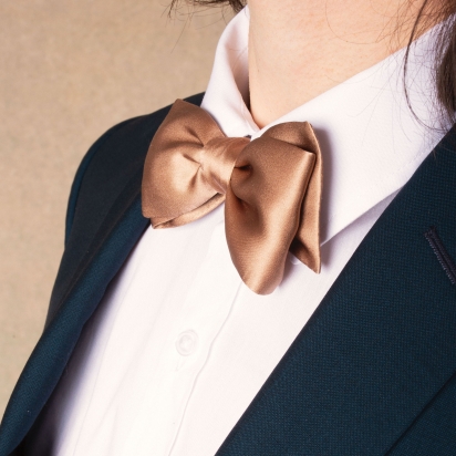 Milk Coffee Silk Bow Tie