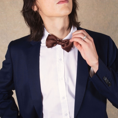 Chocolate Silk Bow Tie 2