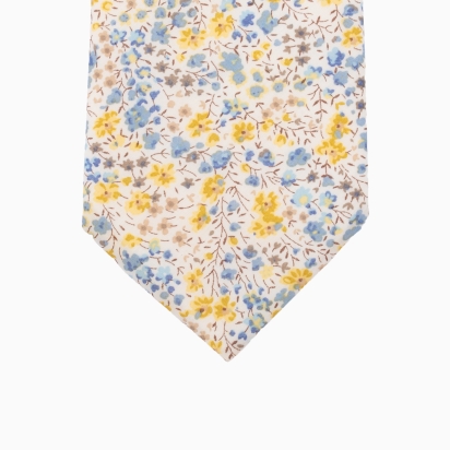 Liberty Mustard / sky blue Phoebe Tie