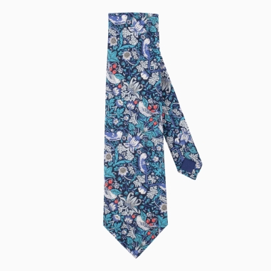 Liberty Strawberry Thief Tie in Turquoise Blue