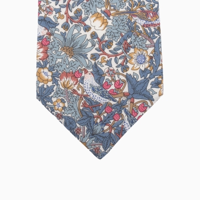 Liberty Grey Blue Strawberry Thief Tie