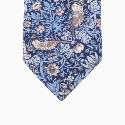 Cravate Liberty Strawberry Thief bleu...