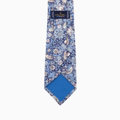 Cravate Liberty Strawberry Thief bleu persan 2