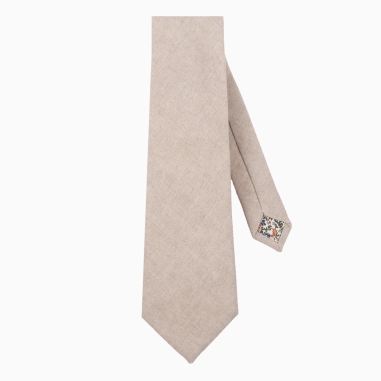 Natural textured Linen Tie