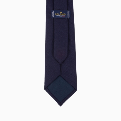 Cravate Laine Italienne bleu minuit