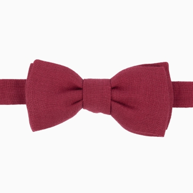 Raspberry Linen Bow Tie
