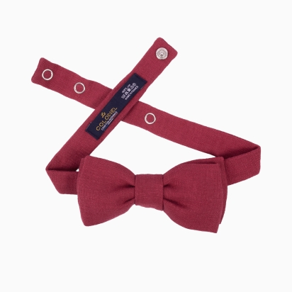 Raspberry Linen Bow Tie