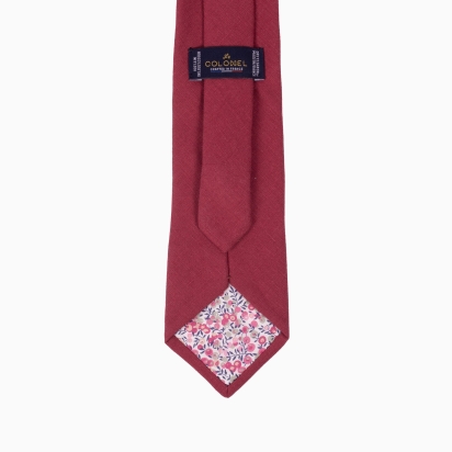 Cravate Lin framboise