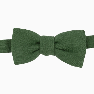 Moss Green Linen Bow Tie