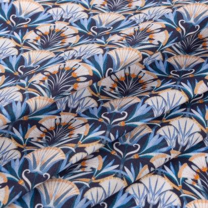 Pochette de costume Liberty Lotus azur