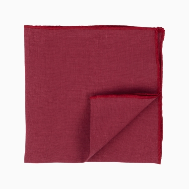 Raspberry Linen Pocket Square