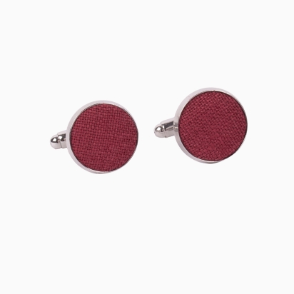 Boutons de manchette Lin framboise 2