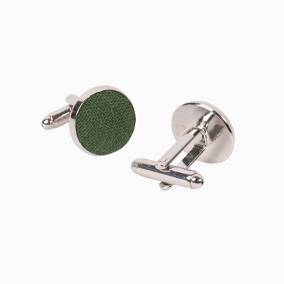 Moss Green Linen cufflinks