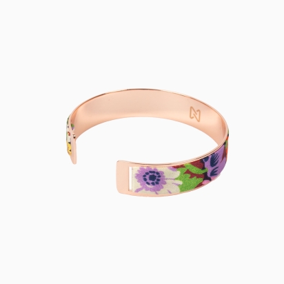 Bracelet laiton argenté - Soie...