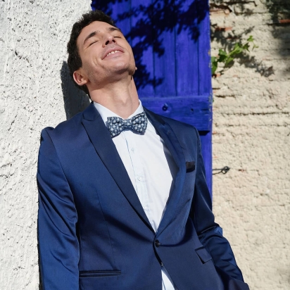 Liberty Palm Navy Blue Bow Tie