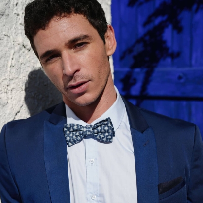 Liberty Palm Navy Blue Bow Tie 2