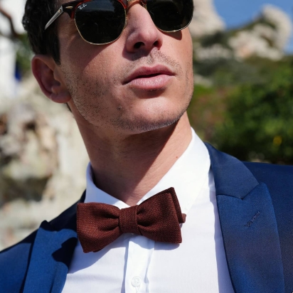 Moka Italian Wool Bow Tie 2