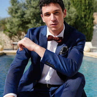 Noeud papillon Laine Italienne moka