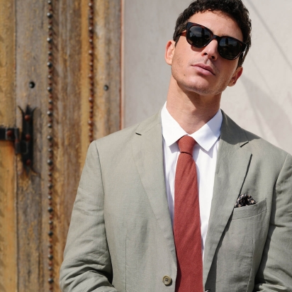 Liberty Beige Palm Pocket Square