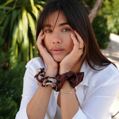 Chocolate Silk Scrunchie 2