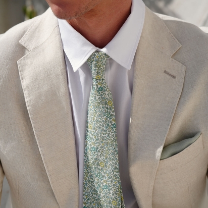 Sky Grey Linen Pocket Square 2