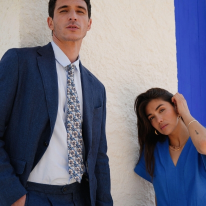 Liberty Azure Lotus Tie 2