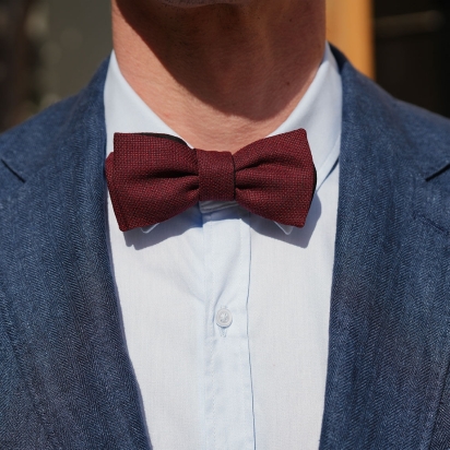 Noeud papillon Laine Italienne cabernet