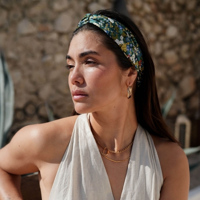 Headband Soie Liberty Thorpeness vert 2