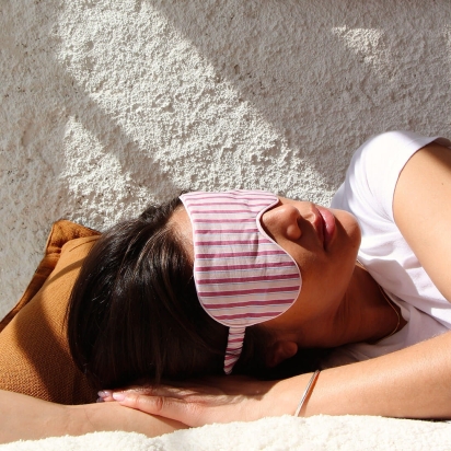 Pink Stripes Sleep Mask