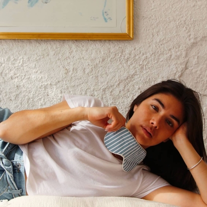 Teal Stripes Sleep Mask