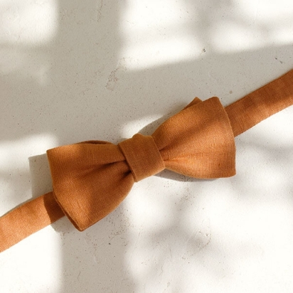 Saffron Linen Bow Tie 2