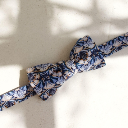 Liberty Azure Lotus Bow Tie