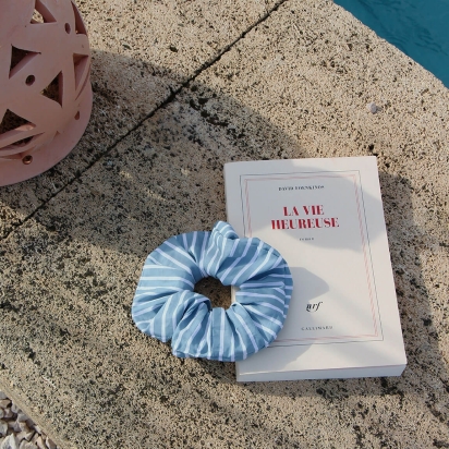 Chouchou Rayures bleu sarcelle 2